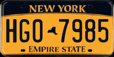 NY license plate HGO7985