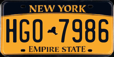 NY license plate HGO7986