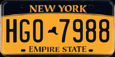 NY license plate HGO7988