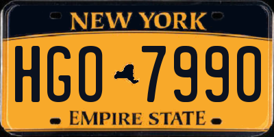 NY license plate HGO7990