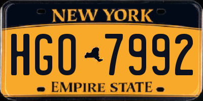 NY license plate HGO7992