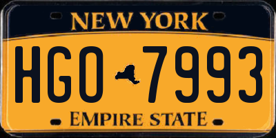 NY license plate HGO7993