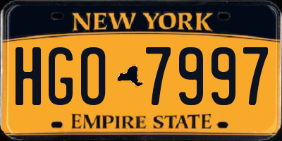 NY license plate HGO7997