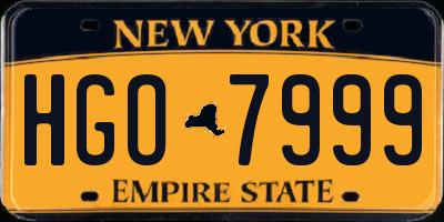 NY license plate HGO7999