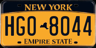 NY license plate HGO8044