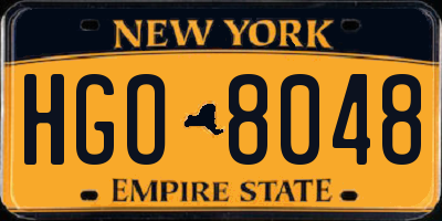 NY license plate HGO8048