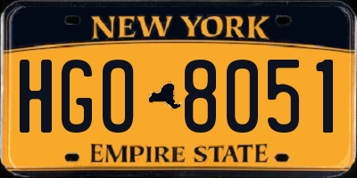 NY license plate HGO8051