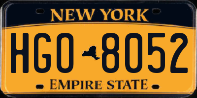 NY license plate HGO8052