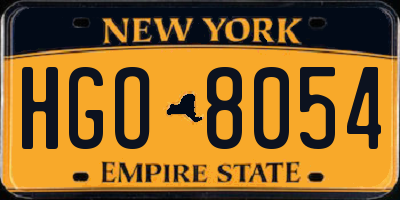 NY license plate HGO8054