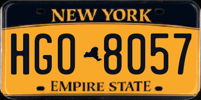 NY license plate HGO8057