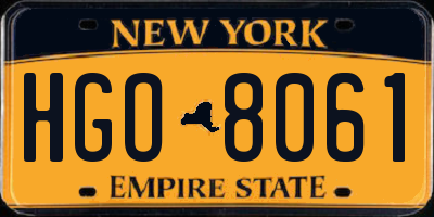 NY license plate HGO8061