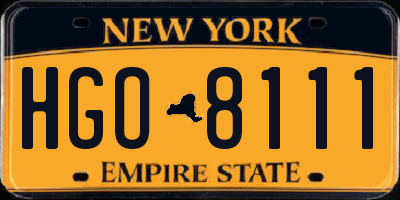 NY license plate HGO8111
