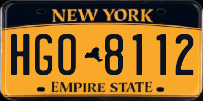 NY license plate HGO8112