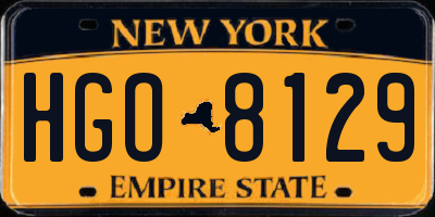 NY license plate HGO8129