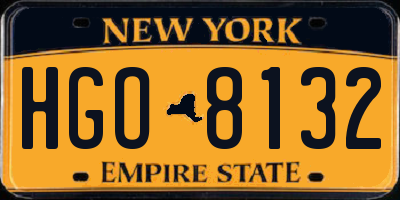 NY license plate HGO8132