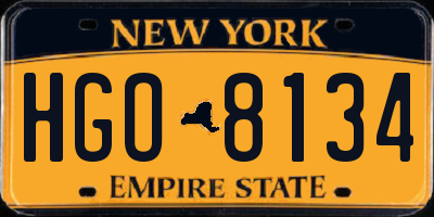 NY license plate HGO8134