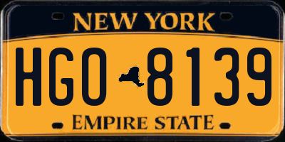 NY license plate HGO8139