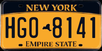 NY license plate HGO8141