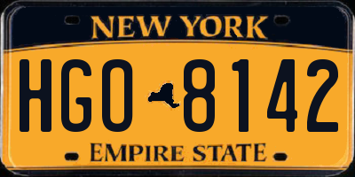 NY license plate HGO8142