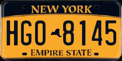 NY license plate HGO8145