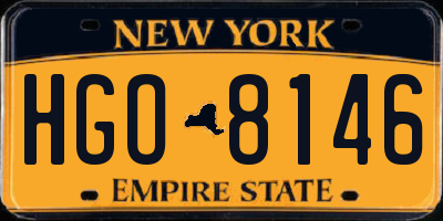 NY license plate HGO8146