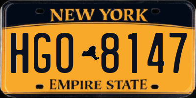 NY license plate HGO8147