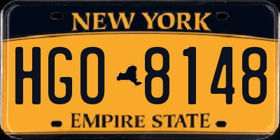 NY license plate HGO8148