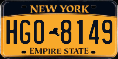 NY license plate HGO8149