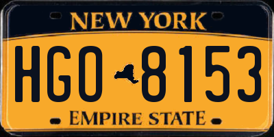 NY license plate HGO8153