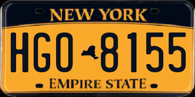 NY license plate HGO8155