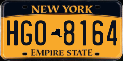 NY license plate HGO8164