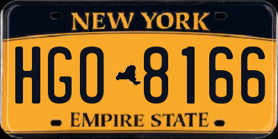 NY license plate HGO8166