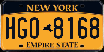 NY license plate HGO8168