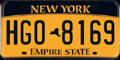 NY license plate HGO8169