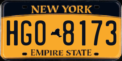 NY license plate HGO8173