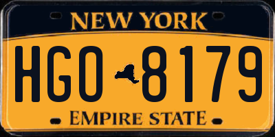 NY license plate HGO8179