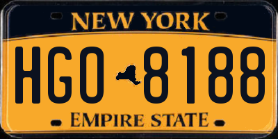 NY license plate HGO8188