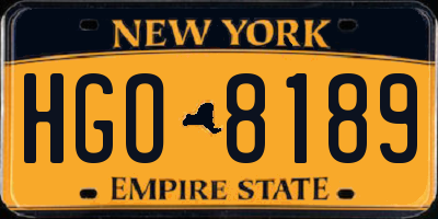 NY license plate HGO8189