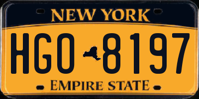 NY license plate HGO8197