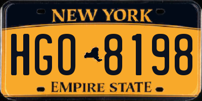 NY license plate HGO8198