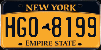 NY license plate HGO8199