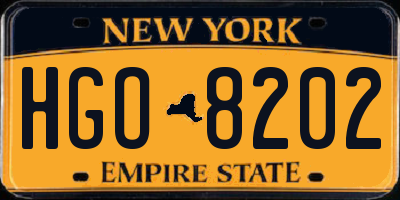 NY license plate HGO8202