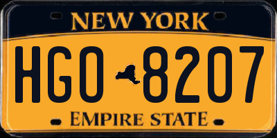 NY license plate HGO8207