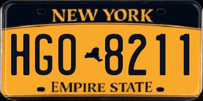 NY license plate HGO8211