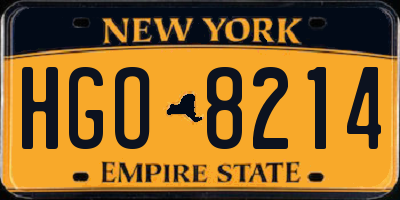 NY license plate HGO8214