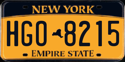 NY license plate HGO8215