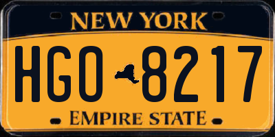 NY license plate HGO8217