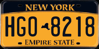 NY license plate HGO8218