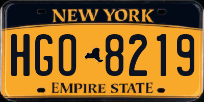 NY license plate HGO8219