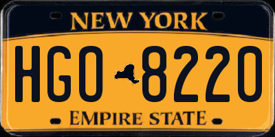 NY license plate HGO8220